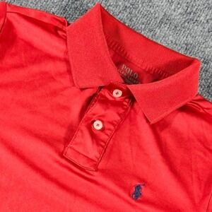 Polo Ralph Lauren Boys S 8 Red Performance Polo Shirt S/S Moisture Wicking